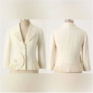 Anthropologie Tabitha Rosette Cropped Jacket- 3/4 sleeve